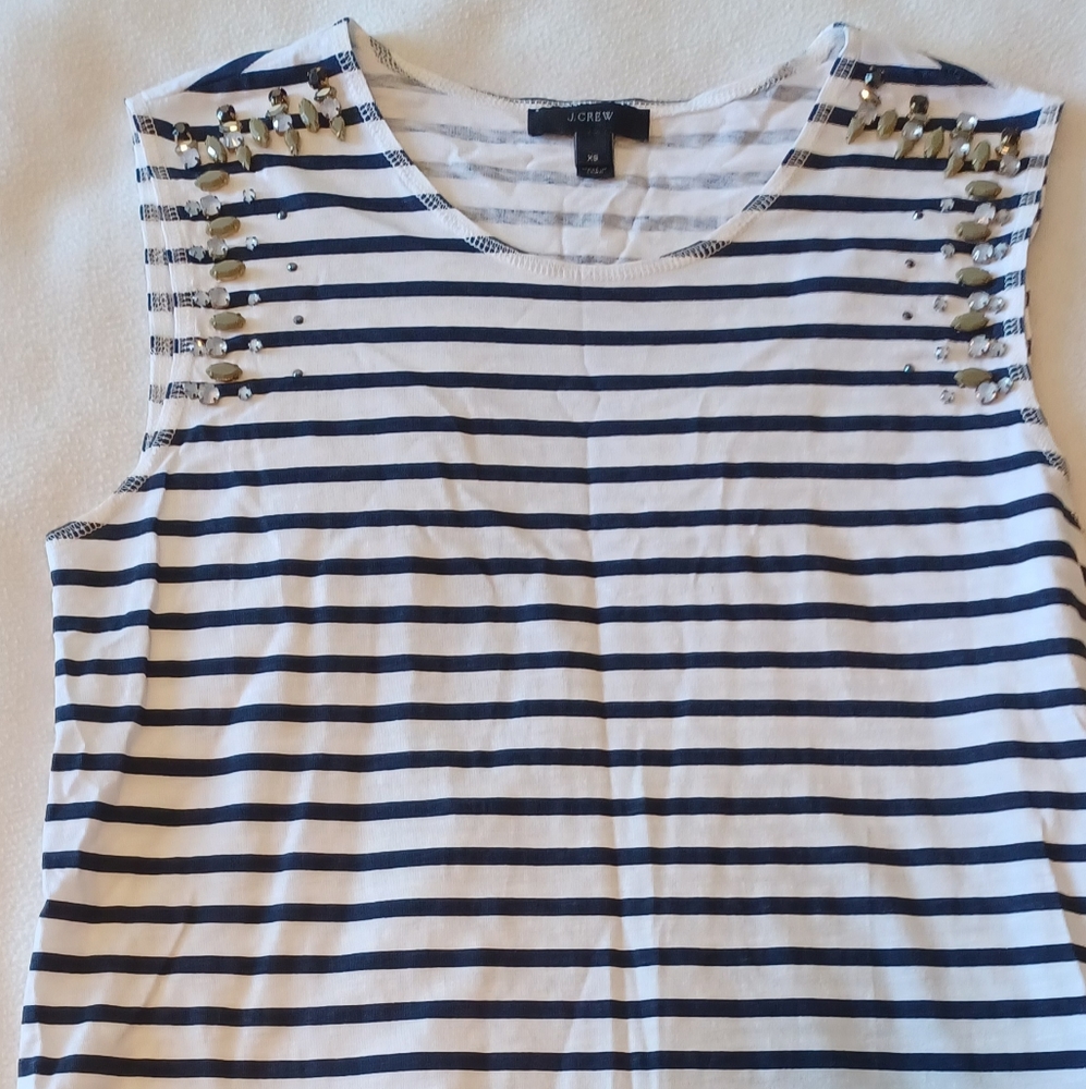 J. Crew sleeveless striped embellished tank